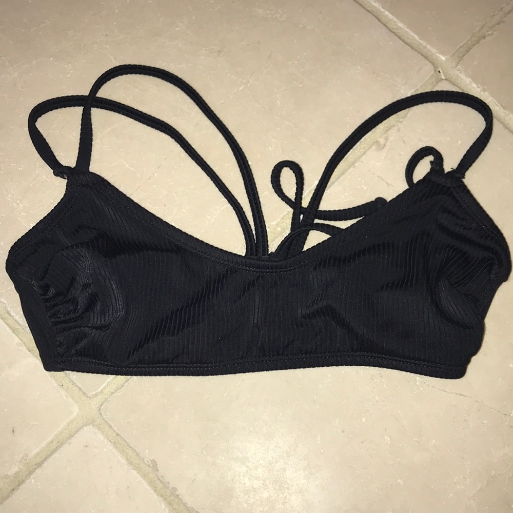 Black tie bikini top